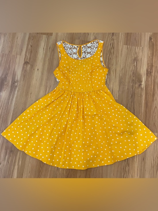 Anthropologie Dresses & Skirts - ANTHROPOLOGIE x Moulinette Sœurs fit & flare yellow polka dot dress 12